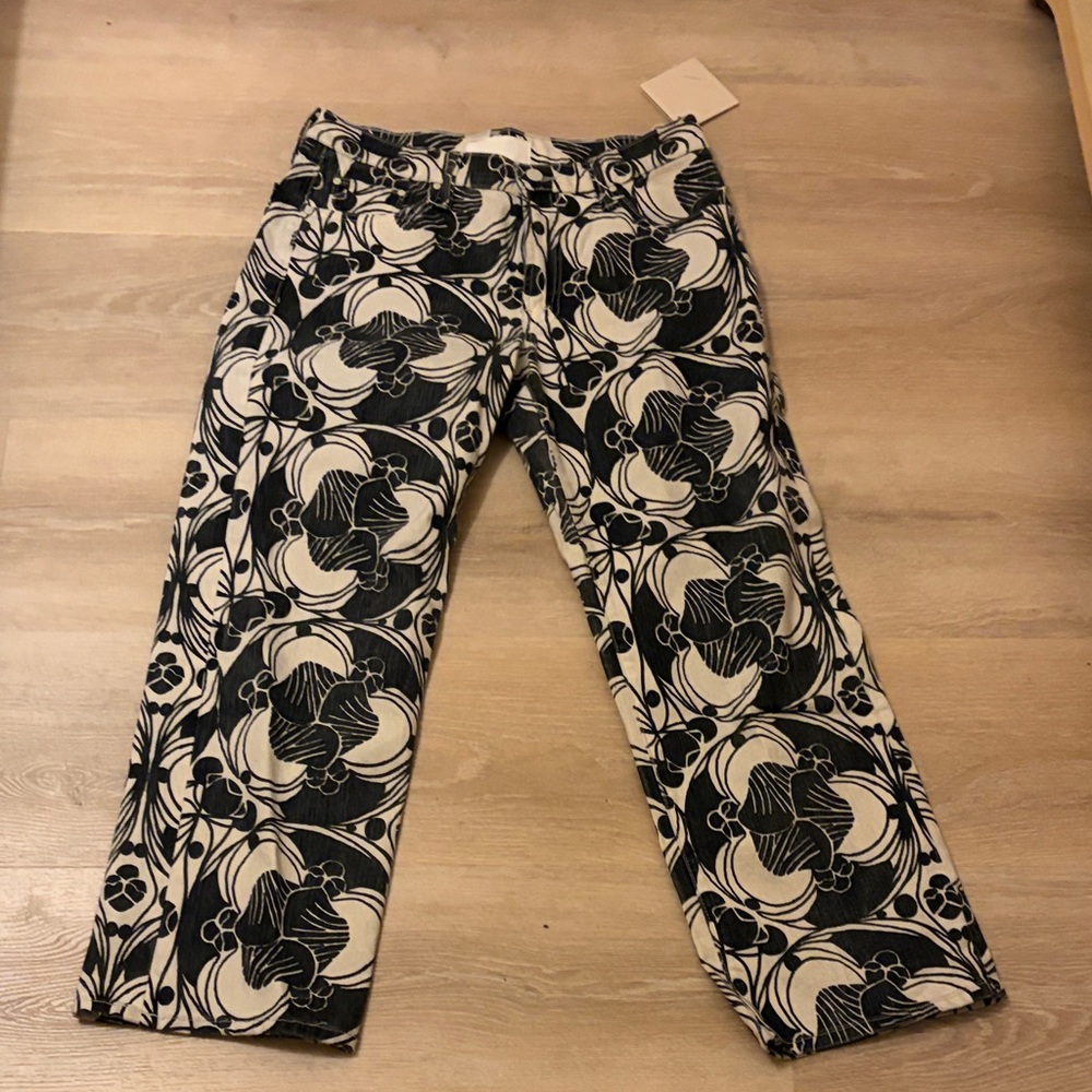 MOTHER Black and White Patterned Women Jeans